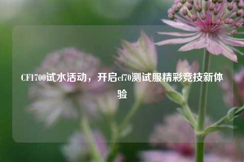 CF1700试水活动,开启cf70测试服精彩竞技新体验